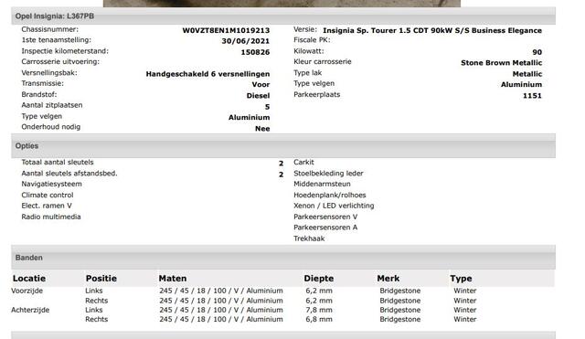 Opel INSIGNIA Sports Tourer 1.5 CDTI Business Elegance / Leder / Trekhaak / Pdc.+Camera / Stoel-Stuurverwarming / Xenon / Airco-ecc./