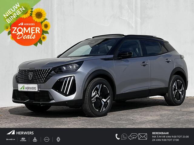 Peugeot 2008 1.2 Hybrid 145 GT / Nieuw, veel voordeel / tot 8 jaar Garantie / Elektr. schuifdak en bestuurdersstoel / Stoelverwarming / Camera 360° / Adapt. CC / Navi / Apple Carplay Android / 17" LM wielen / ook in zwart leverbaar