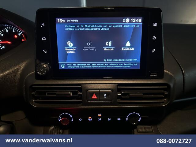 Peugeot PARTNER Partner 1.5 BlueHDI L1H1 Euro6 Airco | 3-Zits | Apple Carplay | Android Auto | Cruisecontrol Parkeersensoren, Bijrijdersbank