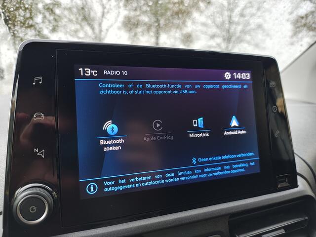 Peugeot PARTNER 1.5HDI 3-Pers.Carplay Navi* EURO6 Airco Mirror-Link Cruise Control Pdc Bluetooth Pro Betonplex vloer Wandbetimmering Schuifdeur Achterdeuren Origineel Nederlandse Auto