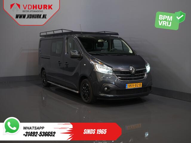Renault TRAFIC 2.0 dCi 145 pk Aut. L2 DC Dubbel Cabine BPM VRIJ! 2xSchuifdeur/ LED/ Stoelverw./ Climate/ Cruise/ Imperiaal/ Sidebars/ Trekhaak/ Camera/ Navi/ 17" LMV