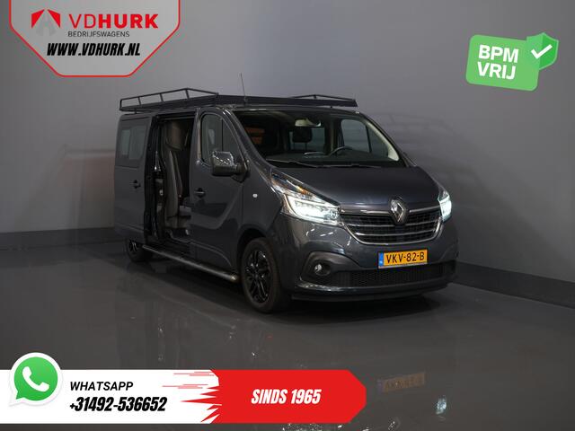 Renault TRAFIC 2.0 dCi 145 pk Aut. L2 DC Dubbel Cabine BPM VRIJ! 2xSchuifdeur/ LED/ Stoelverw./ Climate/ Cruise/ Imperiaal/ Sidebars/ Trekhaak/ Camera/ Navi/ 17" LMV