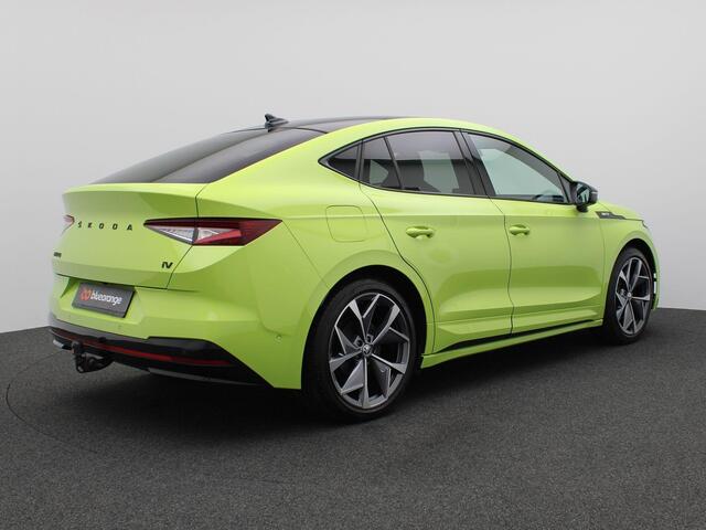 Skoda Enyaq iV Coupé 80 RS 300PK Aut. SOH 95% Panoramadak, Achteruitrijcamera, Adaptieve Cruise Controle, Stoel-Stuurverwarming, Keyless, Side Assist, Trekhaak, 21" LM Velgen