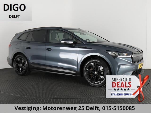 Skoda Enyaq iV 80 (204PK) ACCU 93%! BEREIK 537KM GARANTIE 4-2031 BLACKLINE. NAVIGATIE . STUURWIEL VERWARMD . PARKEERSENSOREN VOOR & ACHTER .
