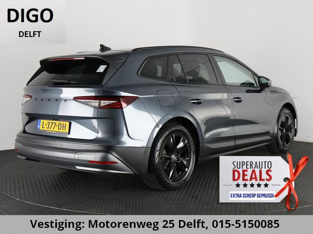 Skoda Enyaq iV 80 (204PK) ACCU 93%! BEREIK 537KM GARANTIE 4-2031 BLACKLINE. NAVIGATIE . STUURWIEL VERWARMD . PARKEERSENSOREN VOOR & ACHTER .
