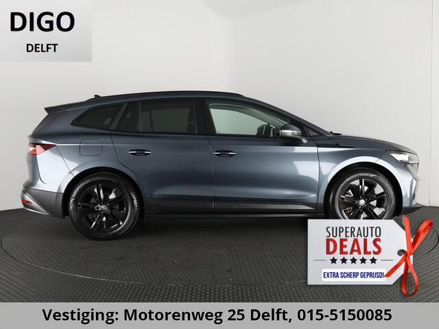 Skoda Enyaq iV 80 (204PK) ACCU 93%! BEREIK 537KM GARANTIE 4-2031 BLACKLINE. NAVIGATIE . STUURWIEL VERWARMD . PARKEERSENSOREN VOOR & ACHTER .