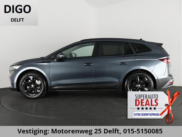 Skoda Enyaq iV 80 (204PK) ACCU 93%! BEREIK 537KM GARANTIE 4-2031 BLACKLINE. NAVIGATIE . STUURWIEL VERWARMD . PARKEERSENSOREN VOOR & ACHTER .