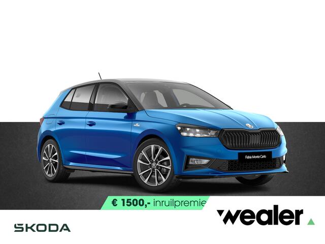 Skoda FABIA Monte Carlo 1.0 TSI 95 PK | 17" Lichtmetalen velgen | Zwart dak | Apple Carplay/Android Auto | Adaptieve cruise control |