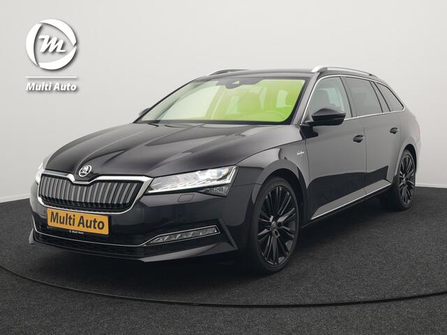 Skoda SUPERB Combi TSI iV Lauren & Klement Plug In Hybrid 218pk PHEV | Black Optic | Cruise Control | Crystal LED | Lederen Sportstoelen Memory & Verwarmd | Apple Carplay | Canton Audio | Navigatie | Verwamd Stuur | DAB |