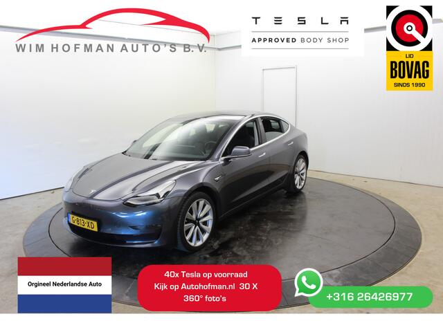 Tesla Model 3 Long Range AWD 75 kWh Top Staat Autopilot FSD Comp Trekhaak Camera Leder Pano