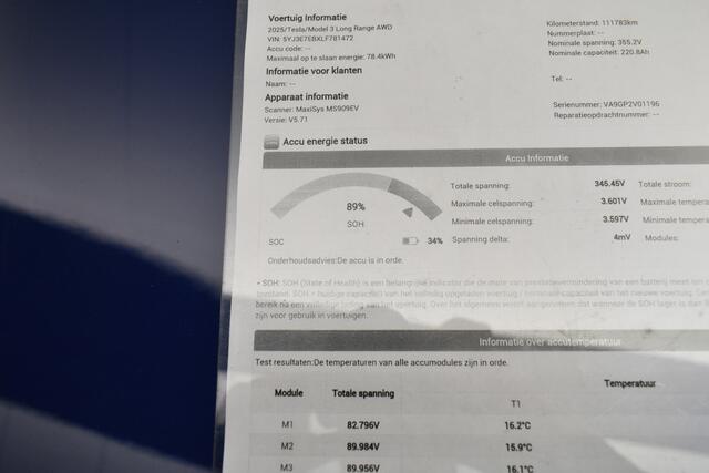 Tesla Model 3 Long Range AWD 75 kWh SOH 89% Pano Leder 360° Cam LMV