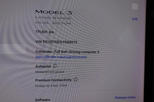 Tesla Model 3 Long Range AWD 75 kWh Autopilot computer 3.0, SOH 90,4%, Panoramadak, Cruise control, Lederen interieur