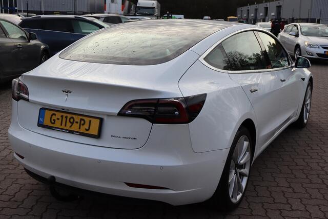 Tesla Model 3 Long Range AWD 75 kWh Autopilot computer 3.0, SOH 90,4%, Panoramadak, Cruise control, Lederen interieur
