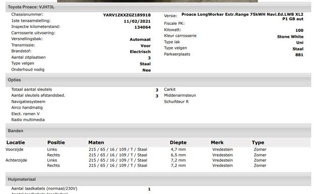 Toyota PROACE Electric Worker L2 Extra Range 75KWh +/-330KM / 3Pers. / Navigatie / Airco / Bedrijfswagen inrichting / Apk 02-2027