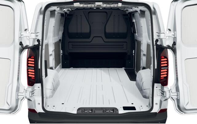 Volkswagen E-Transporter 160 kW / 218 pk L1 3100 m Achterdeuren zonder ruit | Navigatiesysteem met draadloos App-connect | Assistentiepakket plus | Alarm af fabriek | All-season banden | Trekhaak vast | Bijrijdersbank