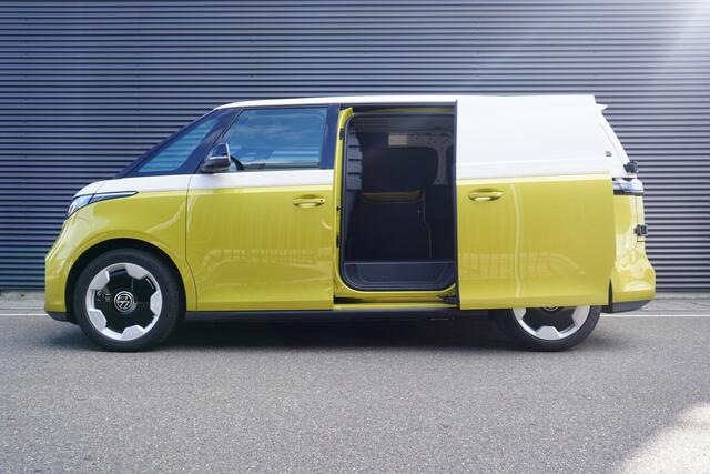 Volkswagen ID. Buzz Cargo ID. Buzz Cargo 340 pk 4-Motion ID. Buzz Cargo 340 pk 4-Motion, Anniversary Edition, Achteruitrijcamera, Comfortstoelen met armleuning, Navigatie, Achterdeuren zonder ruit, Trekhaak, Warmtepomp, Schuifdeur rechts en links