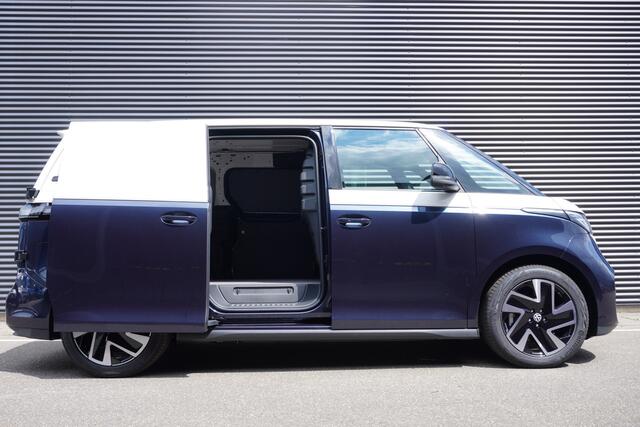 Volkswagen ID. Buzz Cargo ID. Buzz Cargo 340 pk 4-Motion ID. Buzz Cargo 340 pk 4-Motion, Anniversary Edition, Achteruitrijcamera, Comfortstoelen met armleuning, Navigatie, Achterdeuren zonder ruit, Trekhaak, Warmtepomp, Schuifdeur rechts en links