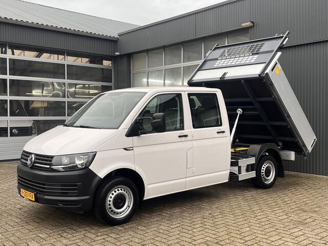 Volkswagen TRANSPORTER 2.0 TDI L2H1 DC Kipper open laadbak Airco Bluetooth trekhaak 2200 kg 1e eigenaar Dealer onderhouden Kieper P-up Doka Pritsche Ahk 2200kg Pick-up bakwagen