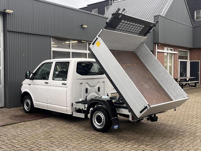 Volkswagen TRANSPORTER 2.0 TDI L2H1 DC Kipper open laadbak Airco Bluetooth trekhaak 2200 kg 1e eigenaar Dealer onderhouden Kieper P-up Doka Pritsche Ahk 2200kg Pick-up bakwagen