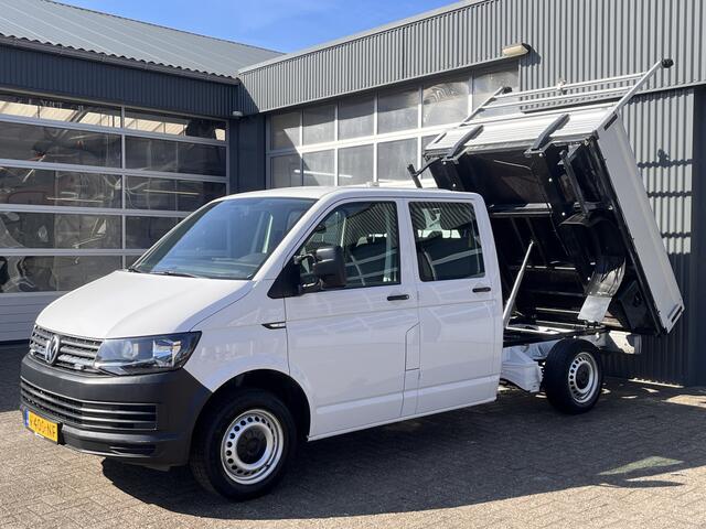 Volkswagen TRANSPORTER 2.0 TDI L2H1 150pk DC Euro 6 Kipper Airco Cruise controle trekhaak 2500kg 1e eigenaar Dealer onderhouden Telefoonverbinding Werkverlichting Kieper P-up Doka Pritsche Ahk 2500kg