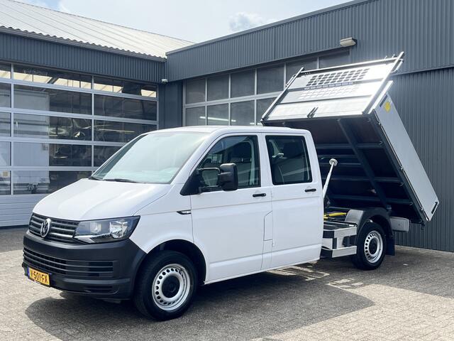 Volkswagen TRANSPORTER 2.0 TDI L2H1 DC Euro 6 Pick up Kipper Open laadbak Airco Trekhaak 2200kg trekgewicht 1e eigenaar Dealer onderhouden Telefoonverbinding Kieper P-up Doka Pritsche Ahk 2200kg