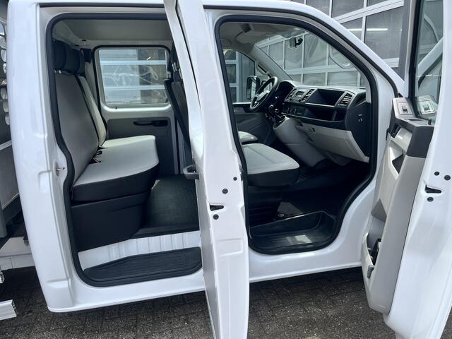 Volkswagen TRANSPORTER 2.0 TDI L2H1 DC Euro 6 Pick up Kipper Open laadbak Airco Trekhaak 2200kg trekgewicht 1e eigenaar Dealer onderhouden Telefoonverbinding Kieper P-up Doka Pritsche Ahk 2200kg