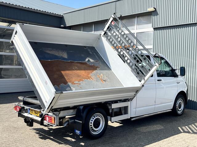 Volkswagen TRANSPORTER 2.0 TDI DC 3-zijdenkipper Pick-up Airco Trekhaak 2200 kg trekgewicht Telefoonverbinding 1e eigenaar Dealer onderhouden Kieper P-up Doka Pritsche Ahk 2200kg Euro 5
