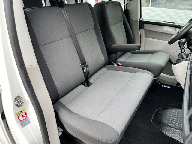 Volkswagen TRANSPORTER 2.0 TDI L2H1 DC Euro 6 Pick up Kipper Dubbele cabine open laadbak met Airco Trekhaak 2200kg trekgewicht 1e eigenaar Dealer onderhouden Telefoonverbinding Kieper P-up Doka Pritsche Ahk 2200kg