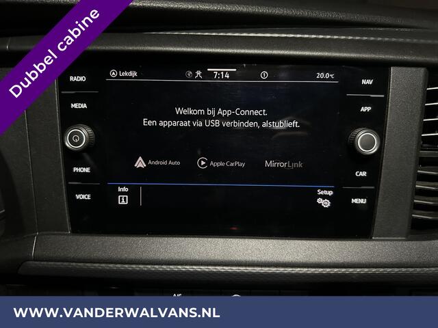 Volkswagen TRANSPORTER 2.0 TDI L2H1 Dubbele Cabine Euro6 Airco | 5-Zits | Navigatie | Trekhaak | Apple Carplay Android Auto, Cruisecontrol, Parkeersensoren