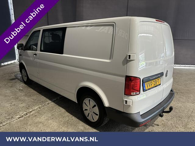Volkswagen TRANSPORTER 2.0 TDI L2H1 Dubbele Cabine Euro6 Airco | 5-Zits | Navigatie | Trekhaak | Apple Carplay Android Auto, Cruisecontrol, Parkeersensoren