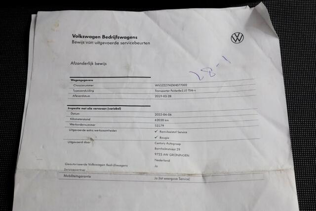 Volkswagen TRANSPORTER 2.0 TSI 150pk Benzine L2H3 Trendline Airco/Camera BPM-VRIJ 03-2019