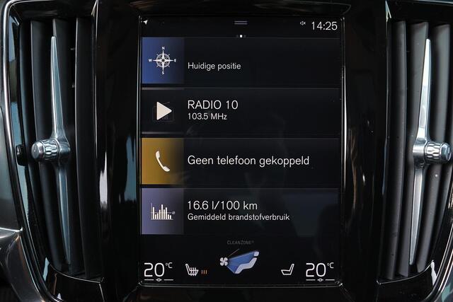Volvo S90 T5 Momentum - Adaptive Cruise Control - Pilot Assist - BLIS dodehoekassistentie - Elektr. bedienbare best.stoel met geheugen - Lederen bekleding met zittingverlengers - Verwarmbare voorstoelen - Full LED verlichting met actieve bochtenverlichting - Apple®