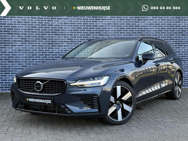 Volvo V60 2.0 T6 Plug-in hybrid AWD Plus Dark | 19" Diamond cut velgen | Trekhaak | Harman/Kardon | Adaptieve Cruise Controle | Blis | Leder | Stoel+Stuur verwarming |