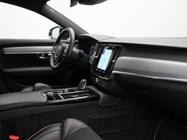 Volvo V90 T8 AWD R-Design Plug In Hybrid 394pk Dealer O.H. PHEV | Adaptive Cruise | 360 Camera | Black Optic | Alcantara Sportstoelen Memory & Verwarmd | Apple Carplay | Keyless | Blis | Virtual | Navigatie | 19"L.M |