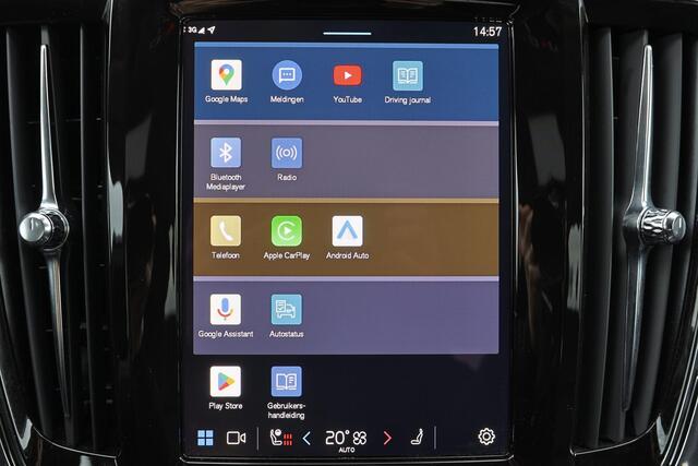 Volvo V90 T6 Recharge AWD Plus Dark - IntelliSafe Assist & Surround - 360º Camera - Harman/Kardon audio - Adaptieve LED koplampen - Verwarmde voorstoelen, stuur & achterbank - Parkeersensoren voor & achter - Elektr. bedienb. voorstoelen met geheugen - Extra getint 