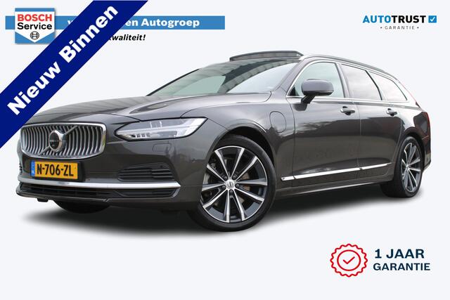 Volvo V90 2.0 T6 AWD Inscription Exclusive | Incl. 12 maanden garantie | Trekhaak | Schuif/kantel dak | Apple carplay | Harman/Kardon | Head-up display | Stoelverwarming + ventilatie | Stuurverwarming | Stoelverwarming achter |