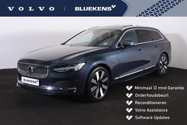 Volvo V90 T6 Recharge AWD Plus Bright - Panorama/schuifdak - IntelliSafe Assist & Surround - 360º Camera - Harman/Kardon audio - Adaptieve LED koplampen - Verwarmde voorstoelen, stuur & achterbank - Parkeersensoren voor & achter - Elektr. bedienb. voorstoelen met g